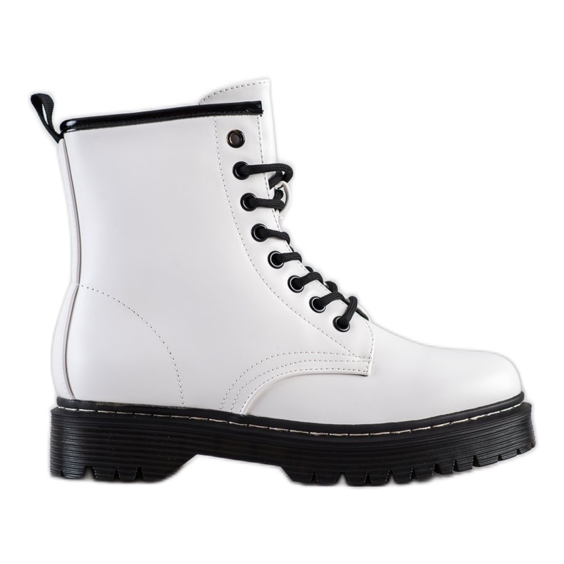 Weide Botas cálidas con cuero ecológico blanco negro Weide Botas cálidas con cuero ecológico blanco negro