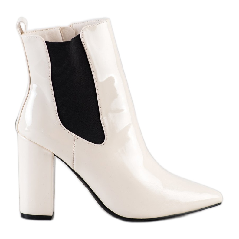 Yes Mile Botines lacados en Spitz blanco