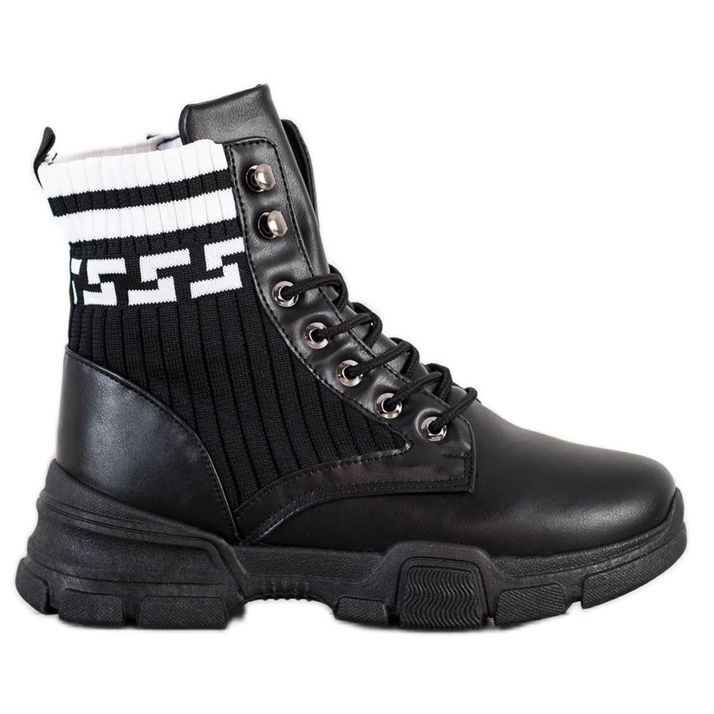 SHELOVET Trabajadores de la moda con cordones blanco negro