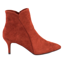 Kylie Botines de ante marrón naranja