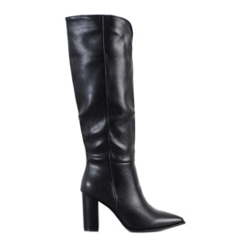 Seastar Botas elegantes con cuero ecológico negro