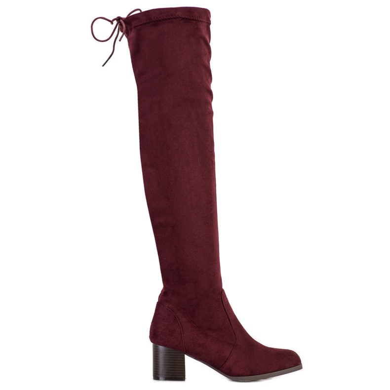 M.Daszyński Botas granate por encima de la rodilla rojo
