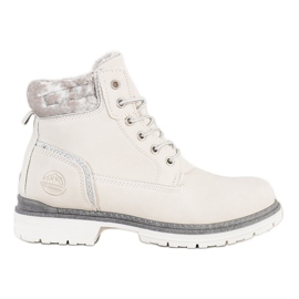 SHELOVET Botas de montaña con parte superior de terciopelo beige plata