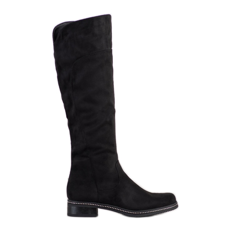 SHELOVET Botas Negras Con Circonita Cúbica negro