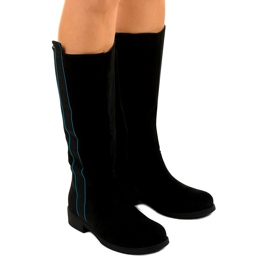 Botas planas negras con parte superior larga de Magtoris negro