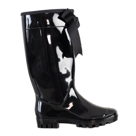 SHELOVET Chanclos lacados con lazo negro