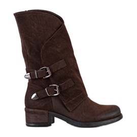 Seastar Botas altas con hebillas marrón