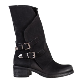 Seastar Botas altas con hebillas negro
