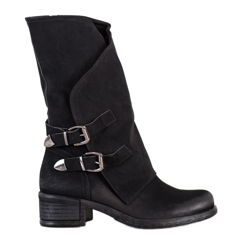 Seastar Botas altas con hebillas negro