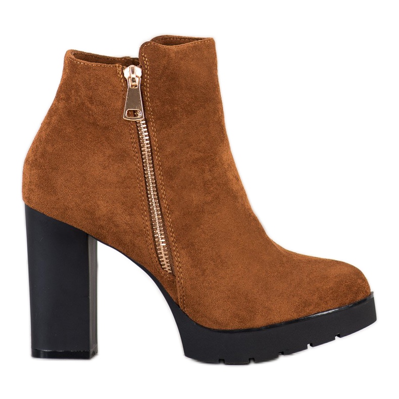 Small Swan Botas de tacon alto marrón amarillo Small Swan Botas de tacon alto marrón amarillo