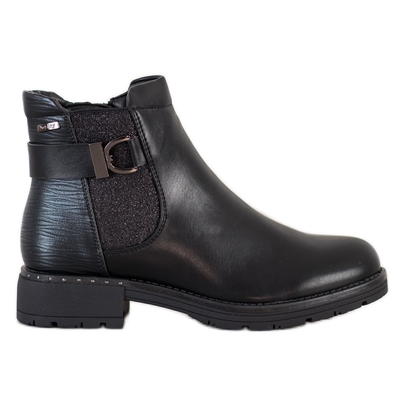 SHELOVET Botas casuales con purpurina negro