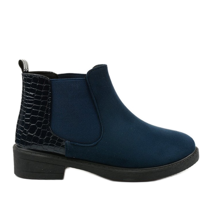 Botas planas de ante azul marino Herkrana