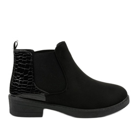 Botas planas de ante negras de Herkrana negro Botas planas de ante negras de Herkrana negro