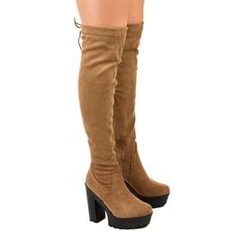 Botas de gamuza en el poste Khaki Carrum caqui verde
