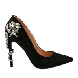 Tacones negros clásicos con circonita cúbica Dreamllerr
