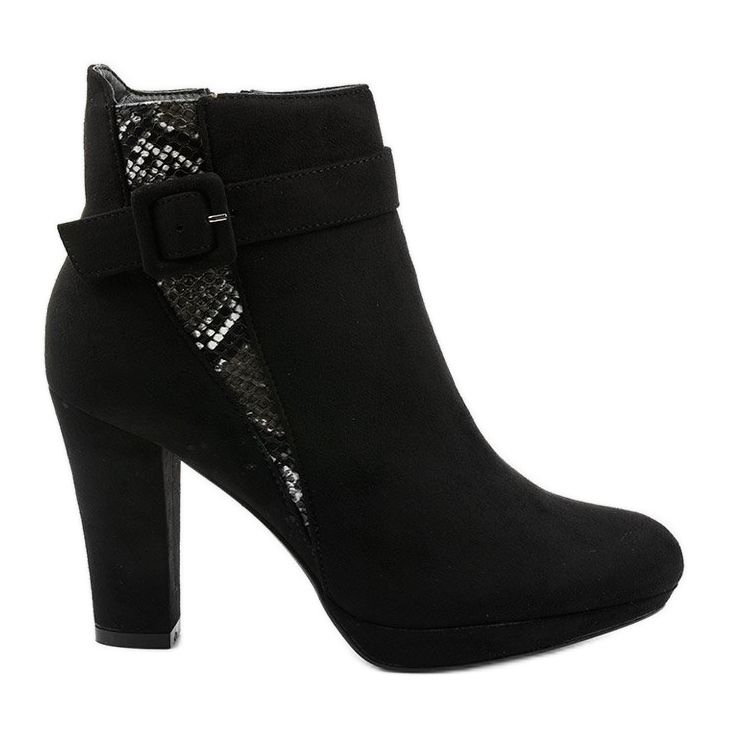 Botas negras en el poste con gamuza ecológica Lysianassa negro