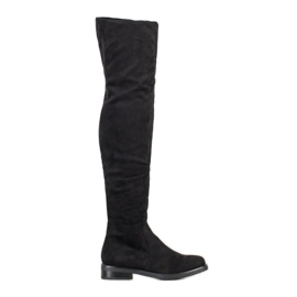 Kayla Botas de gamuza hasta el muslo negro
