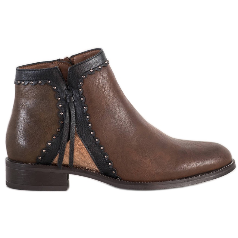 Goodin Botas marrones con cuero ecológico marrón