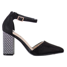 Goodin Zapatos de salón con tacón decorativo negro Goodin Zapatos de salón con tacón decorativo negro