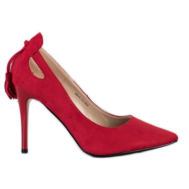 Goodin Stilettos elegantes con flecos rojo