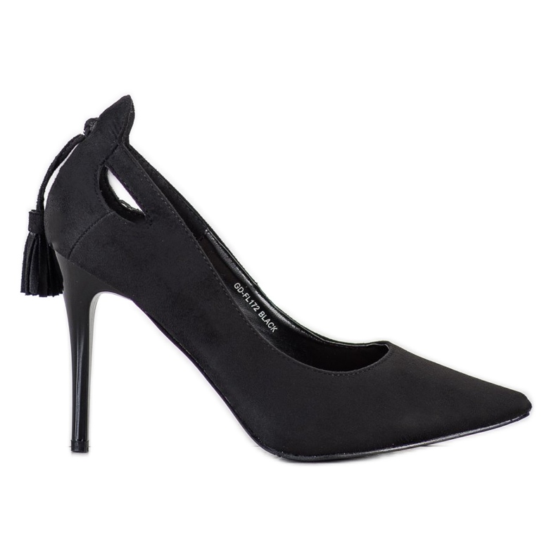 Goodin Stilettos elegantes con flecos negro