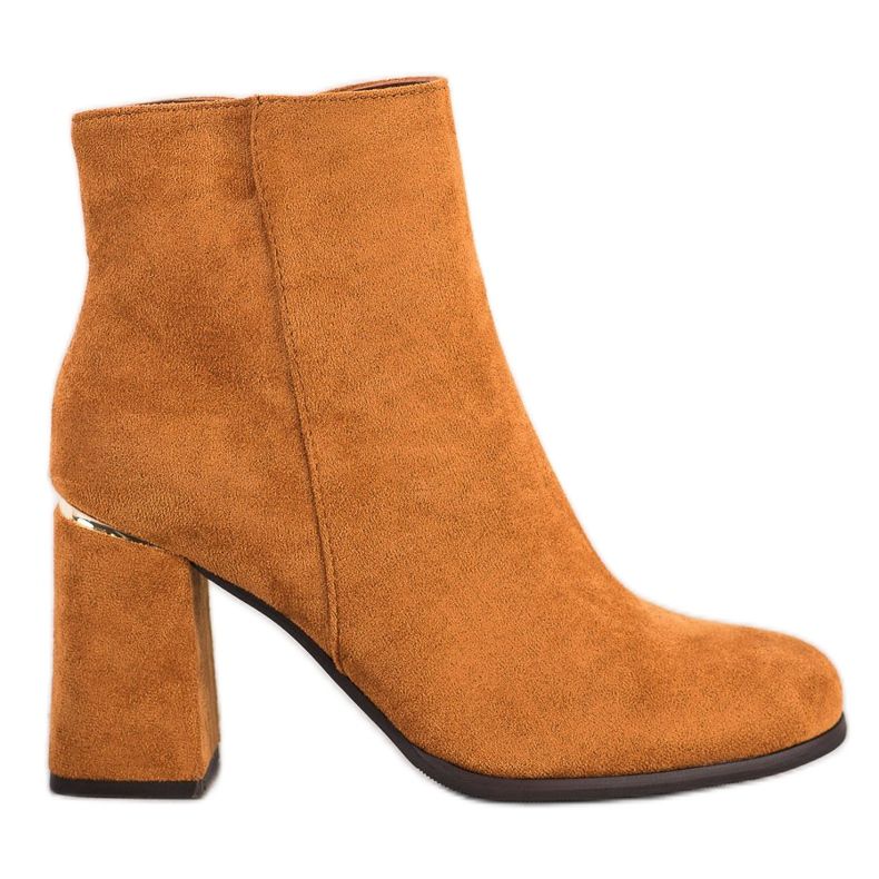 SHELOVET Botas con inserto dorado marrón