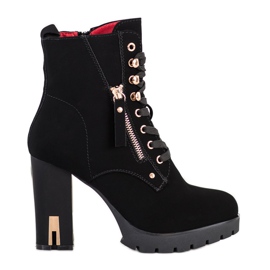 Super Mode Botas de tacón de moda negro Super Mode Botas de tacón de moda negro