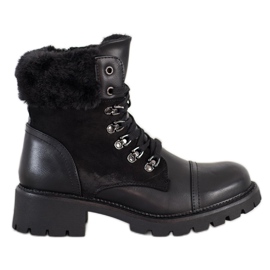Super Mode Botas cálidas y atadas negro