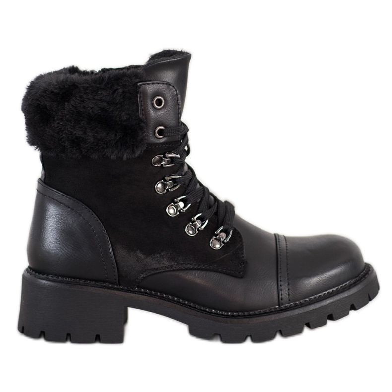 Super Mode Botas cálidas y atadas negro Super Mode Botas cálidas y atadas negro