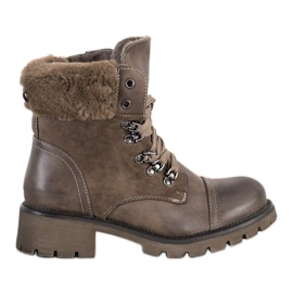 Super Mode Botas cálidas y atadas gris