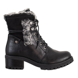 Super Mode Botas negras con piel negro