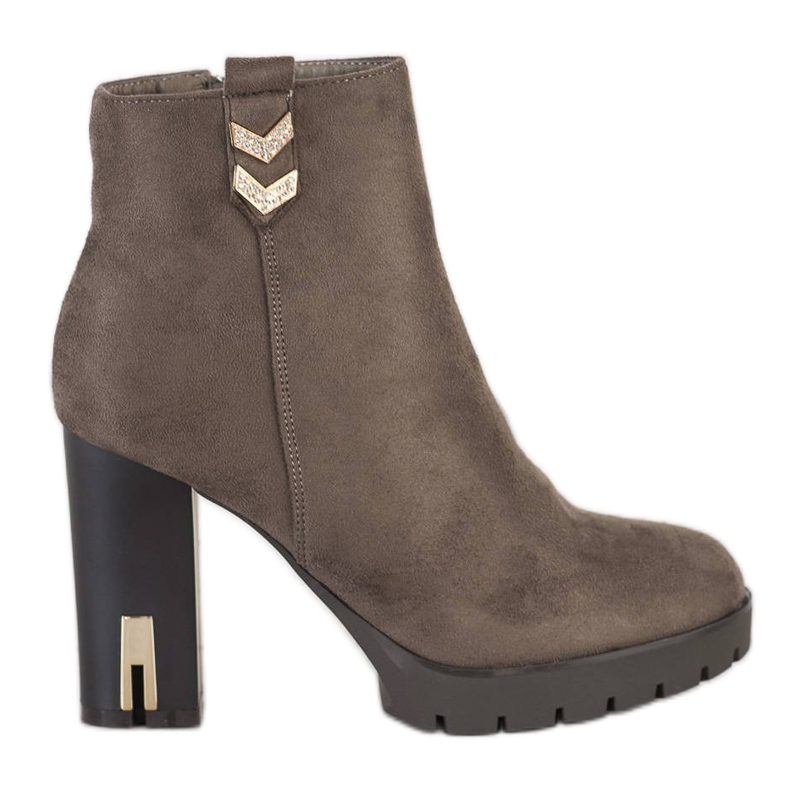 Bestelle Botines de ante con adorno gris
