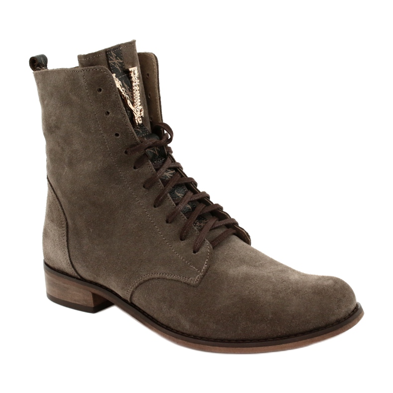 Botas de mujer Nicole Suede Leather Cappuccino 2593032 marrón