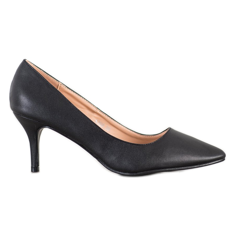 SHELOVET Zapatos de salón con cuero ecológico negro