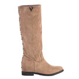 Seastar Botas de ante con tachuelas beige