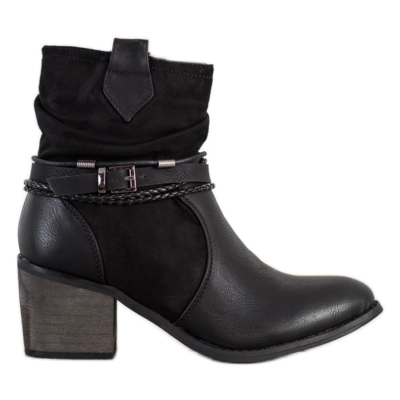 SHELOVET Botas con Rayas Decorativas negro