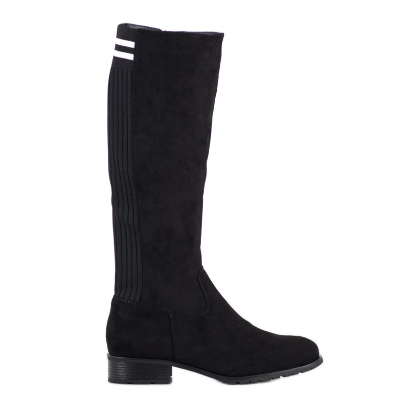 SHELOVET Botas de gamuza cómodas negro