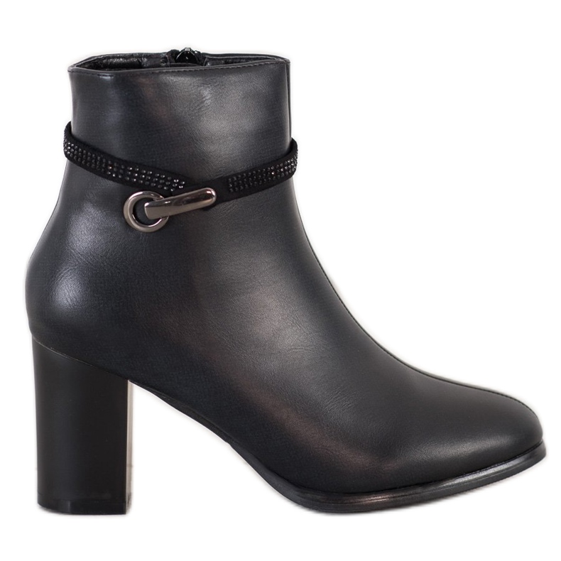 Sabatina Botas elegantes con cinturón decorativo. negro
