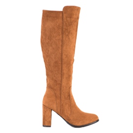 Sabatina Botas de ante camel marrón multicolor