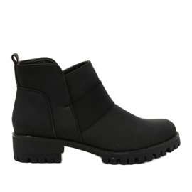 Botas sin cordones de cuero ecológico Faerika negras negro