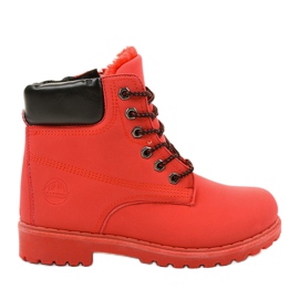 Botas Ermington rojas con cordones rojo
