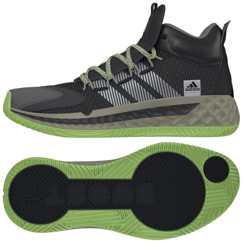Calzado de baloncesto Adidas Pro Boost Mid M FW9510 azul marino, negro, gris / plateado negro
