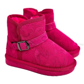Apawwa Botas de nieve para niños con piel Fucsia Kawai rosa