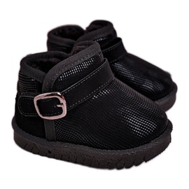 Maiqi Botas de nieve para niños con piel Black Dreamy negro