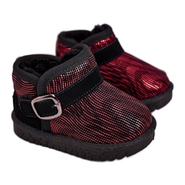 Maiqi Botas de nieve para niños con piel Rojo Negro Dreamy