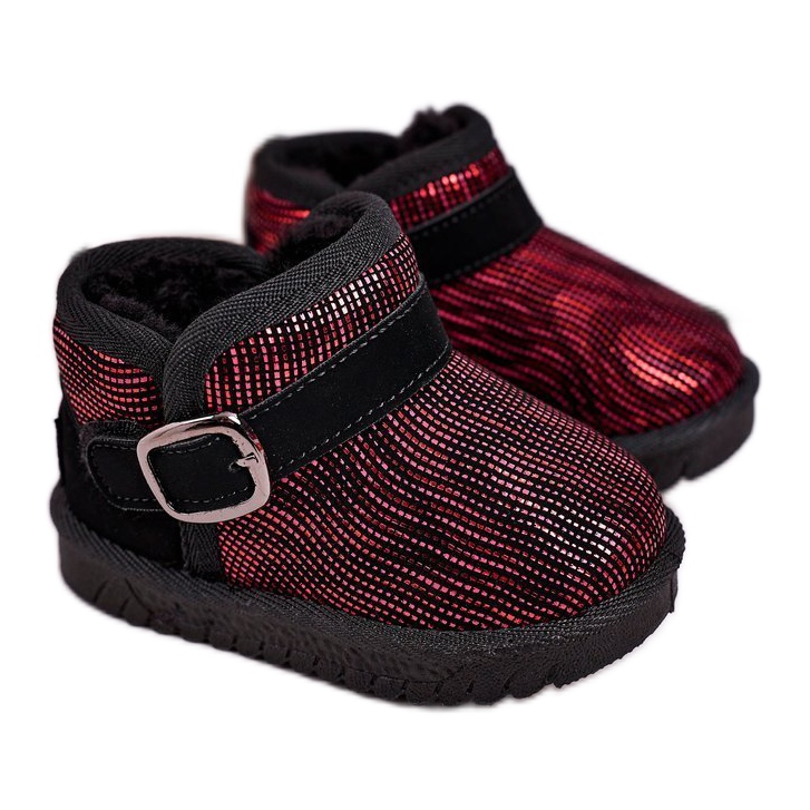 Maiqi Botas de nieve para niños con piel Rojo Negro Dreamy