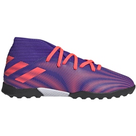 Botas de fútbol adidas Nemeziz.3 Tf Junior violeta-rosa EH0576 multicolor