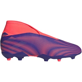 Zapatillas de fútbol adidas Nemeziz.3 Ll Fg Junior violetas-rosas EH0583 púrpura