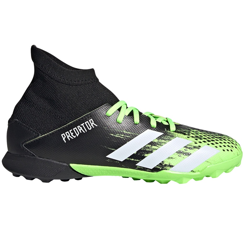 Botas de fútbol Adidas Predator 20.3 Tf Junior, negras y verdes EH3034 negro-verde / blanco negro