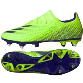 Botas de fútbol adidas X Ghosted.3 Sg M EG8176 multicolor verde Botas de fútbol adidas X Ghosted.3 Sg M EG8176 multicolor verde